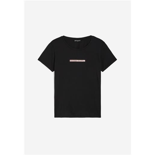 Freddy t-shirt in cotone pima con micro stampe nera da donna