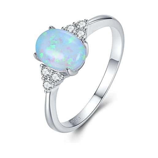 GEMLANTO anelli portafortuna per donna anelli in argento sterling con opale anello di fidanzamento anello di fidanzamento anniversario san valentino regali di gioielleria per donna taglia 16.5