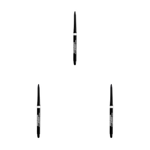 L'Oréal Paris matita automatica in gel infaillible 36h grip liner, tratto sfumabile a lunga tenuta, waterproof, formula in gel, tonalità: 01 intense black (confezione da 3)