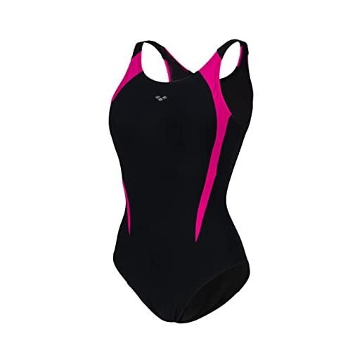 ARENA women's bodylift swimsuit lola u back panel, intero donna, black-rose violet, 48