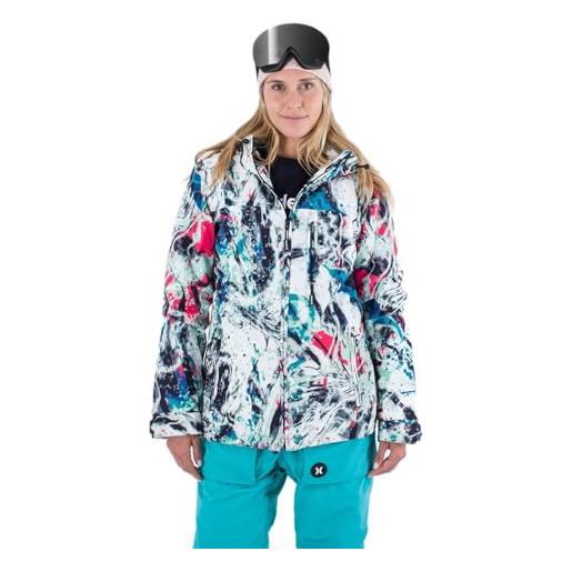 Hurley waverunner 3 m snow jacket giacca, multicolore, l donna