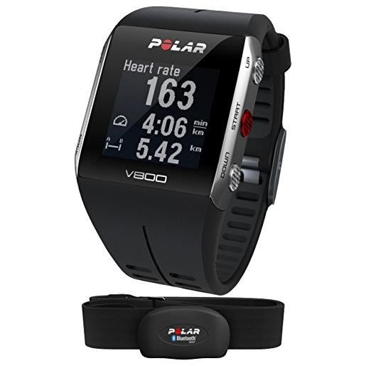 Polar v800 orologio gps multisport per monitoraggio attività fisica, altimetro barometrico, con fascia cardio bluetooth smart, nero/grigio