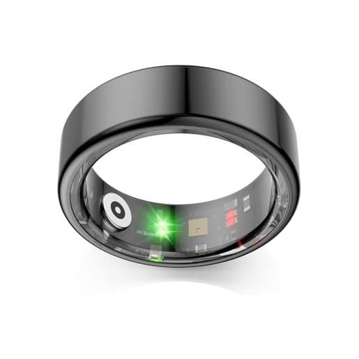Lovehomily r02 smart ring fitness tracker anello 5.0 tracker di ossigeno nel sangue compatibile bluetooth ip68 e modalità multi-sport imformeabili 5atm for for (10 nero)