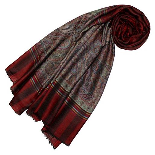 Lorenzo cana pashmina 78363 - sciarpa da donna in cashmere, 100% cashmere, 70 cm x 200 cm, motivo cachemire jacquard, colore rosso, colore: rosso