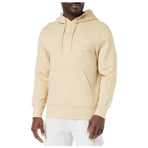 Calvin Klein Jeans institutional hoodie j30j324620 felpe con cappuccio, beige (warm sand), xl uomo