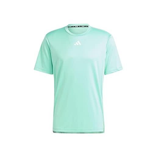 adidas hiit base training tee t-shirt (manica corta), easy green/white/silver met, l men's