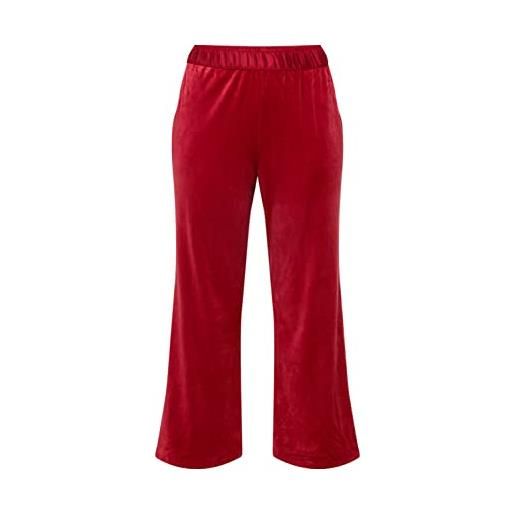 Triumph mix & match velour trousers, pantalone del pigiama donna, rosso mannish, 48