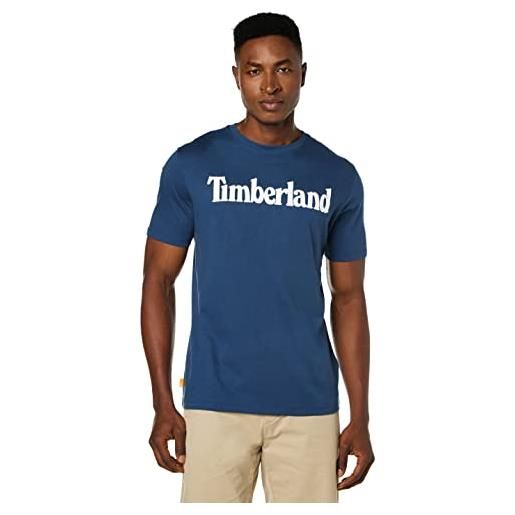 Timberland tfo ss linear tee tb0a2brn - maglietta da uomo, colore: blu, 288 dark denim, m