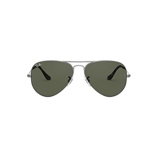 Ray-Ban aviator occhiali, grigio, 55 mm unisex-adulto