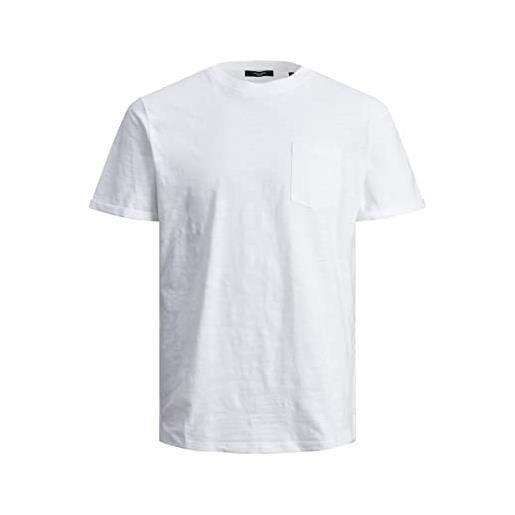 JACK & JONES jprblatropic solid ss tee crew neck sn t-shirt, bianco, xxl uomo