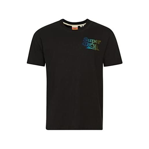 Superdry camiseta estampada camicia formale, nero, s uomo