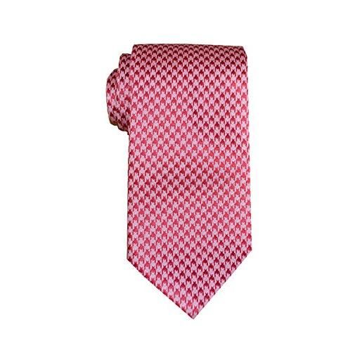 Remo Sartori - cravatta lunga extra lunga xl seta pied de poule, lunghezza da 155 cm a 165 cm, made in italy uomo (lunghezza 155 cm, rosa)
