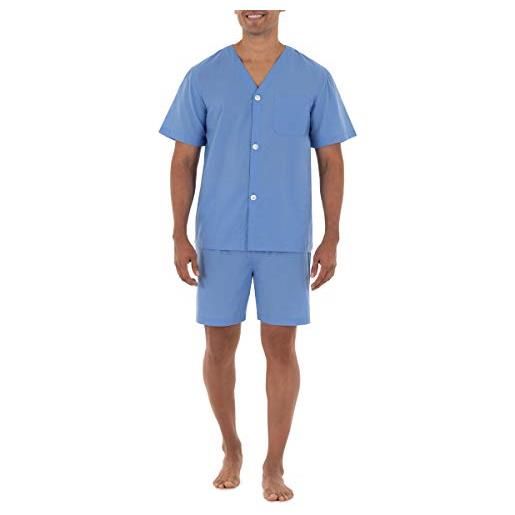 Fruit of the Loom broadcloth-pigiama a maniche corte set, azzurro, s uomo