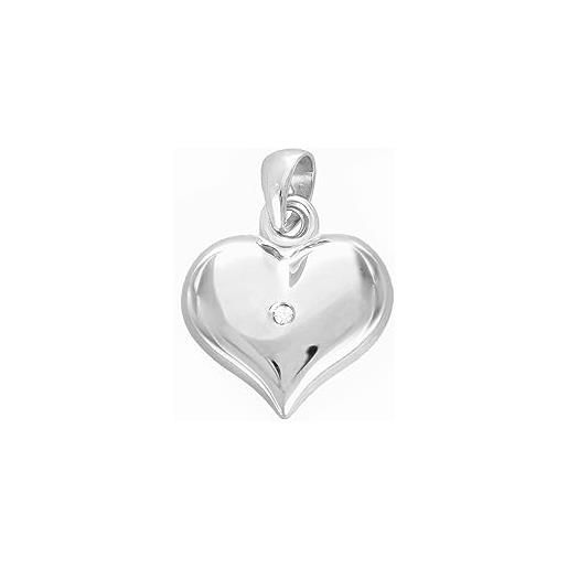 forme di Lucchetta lucchetta - splendido ciondolo cuore oro bianco 750-18 carati con diamante (1.5pt h/si) | charms e ciondoli per bracciale e catenina (fino a 4mm) | per donna ragazza bambina