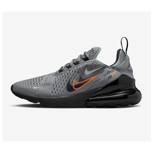 Nike air max 270, sneaker uomo, smoke grey/black-bright mandarin, 49.5 eu