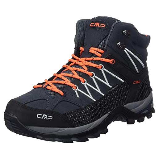 CMP rigel mid trekking shoes wp, scarpe da trekking uomo, antracite-flash orange, 40 eu