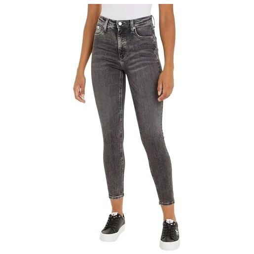 Calvin Klein Jeans jeans donna high rise super skinny ankle super skinny fit, grigio (denim grey), 31w