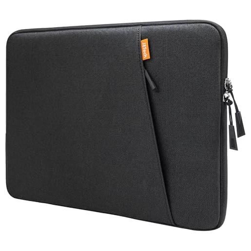 JETech custodia laptop per 16 pollici mac. Book pro m3 / m2 / m1 a2780 a2485 a2141, impermeabile custodia borsa con tasca, compatibile con 16 pollici notebook (nero)