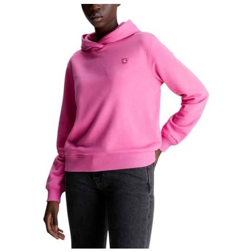 Calvin Klein Jeans ck embro badge regular hoodie j20j223227 felpe con cappuccio, rosa (pink amour), s donna