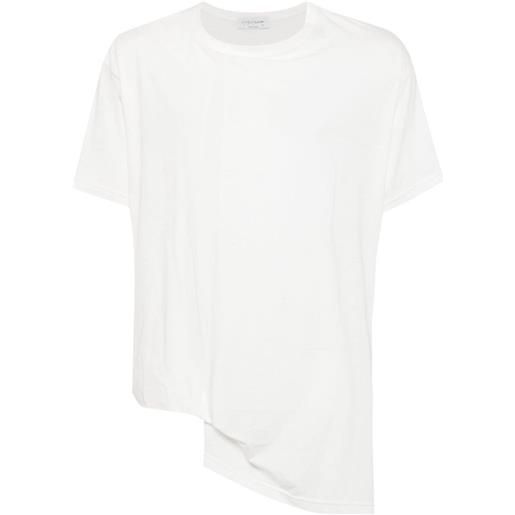 Yohji Yamamoto t-shirt drappeggiata - bianco