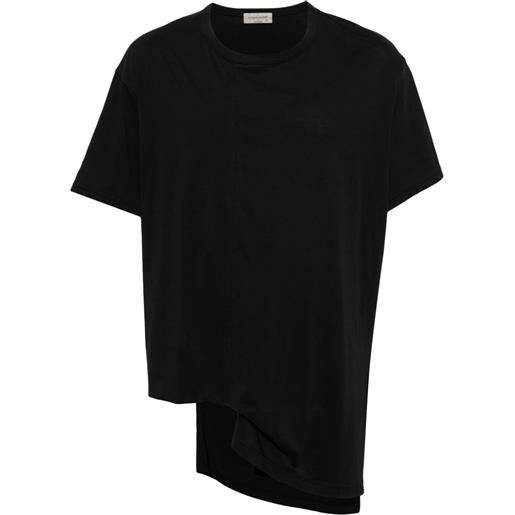 Yohji Yamamoto t-shirt drappeggiata - nero