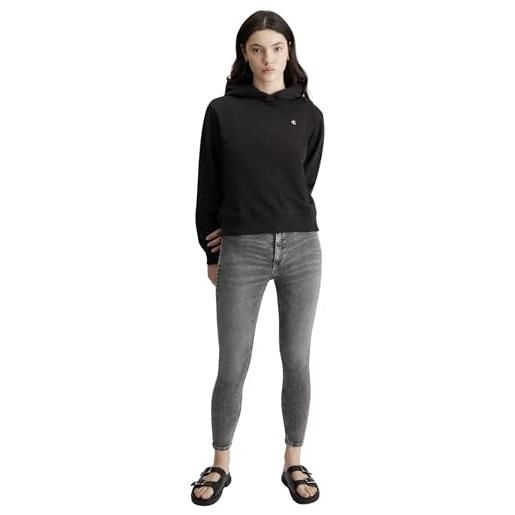 Calvin Klein Jeans embro badge regular hoodie j20j223227 felpe con cappuccio, nero (ck black), xs donna
