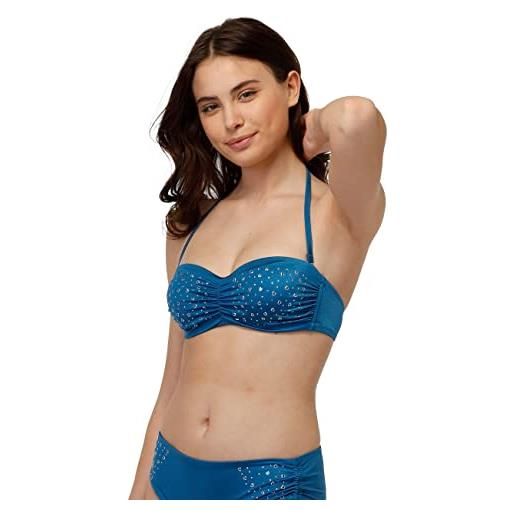Lovable reggiseno fascia con ferretto fancy shiny micro, bikini de donna, blu (ottanio), 36c