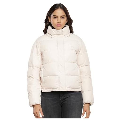 Calvin Klein Jeans giacca donna monologo short puffer giacca invernale, beige (putty beige), xs