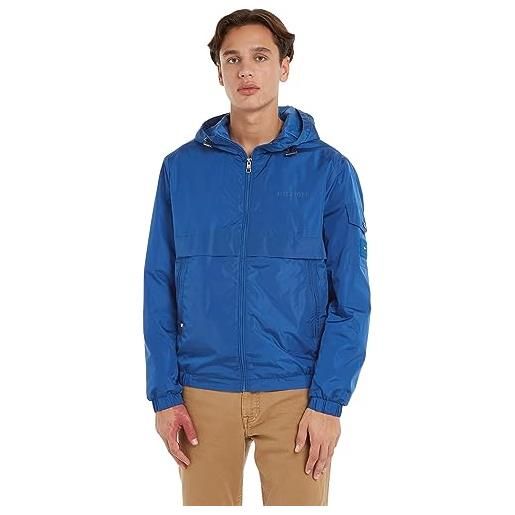 Tommy Hilfiger giacca uomo hooded jacket giacca da mezza stagione, blu (ultra blue), l