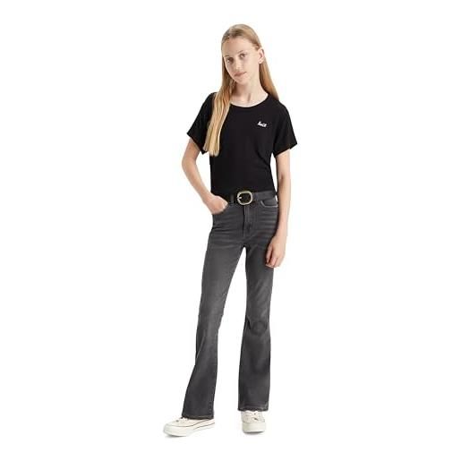 Levi's lvg 726 high rise flare jean, jeans bambine e ragazze, nero, 14 anni