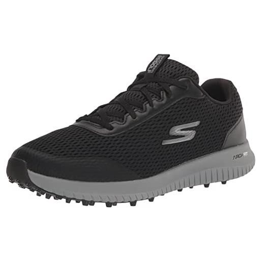 Skechers max fairway 3 arch fit spikeless-scarpe da golf, ginnastica uomo, nero, 47 eu