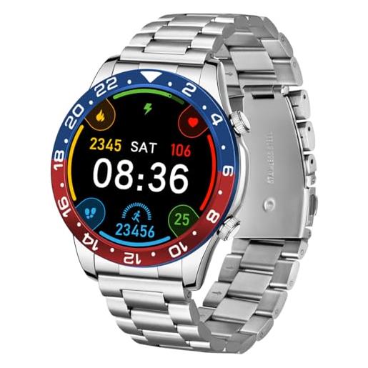 LACZ DENTON rollstimi smartwatch da uomo bluetooth per effettuare chiamate con grande schermo da 1,54, impermeabile ip68, compatibile con android e ios, fitness tracker con cardiofrequenzimetro