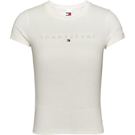 Tommy Jeans tjw slim tonal linear t-shirt m/m ancient white donna
