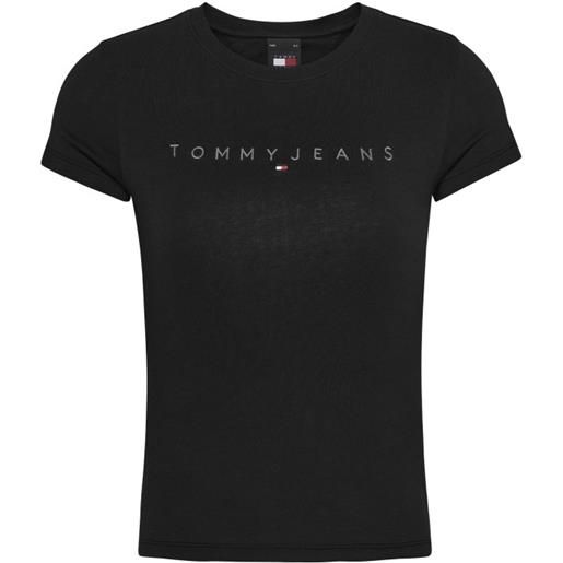 Tommy Jeans tjw slim tonal linear t-shirt m/m black donna
