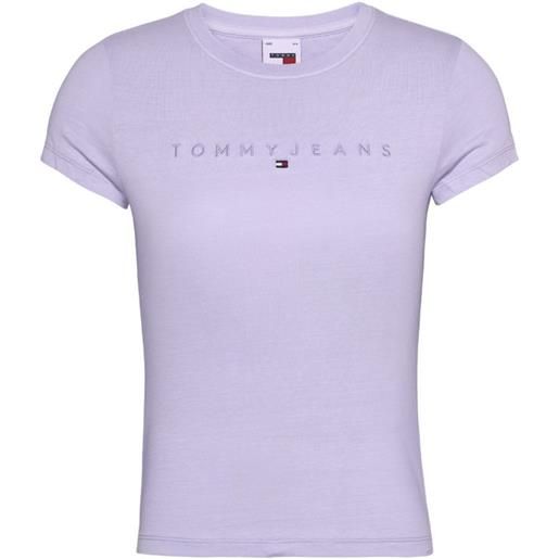 Tommy Jeans tjw slim tonal linear t-shirt m/m lavender flower donna
