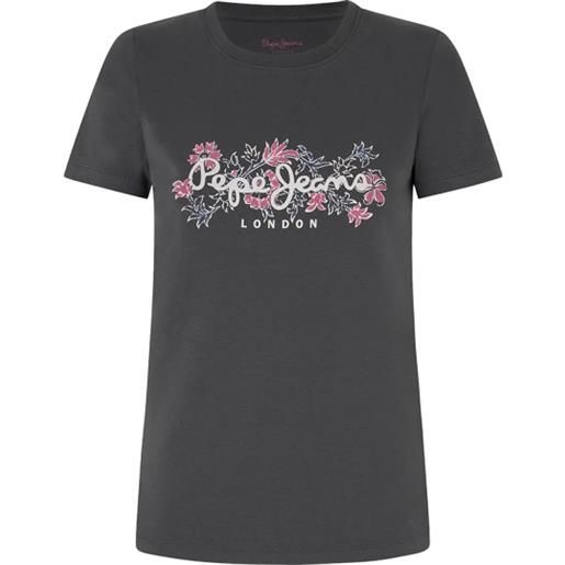 Pepe Jeans korina infinity grey t-shirt m/m antracite stampa floreale donna