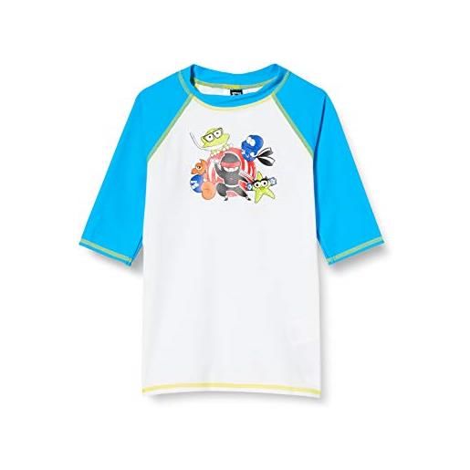 Arena b awt uv s/s t-shirt, bianco (white/turquoise), xxs (taglia produttore: 1-2), bambino