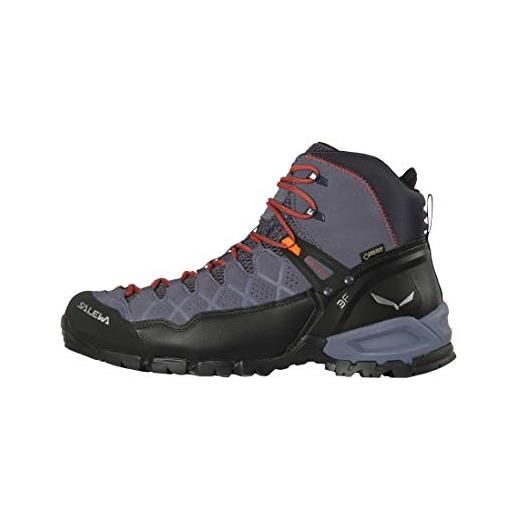 SALEWA ms alp trainer mid gore-tex, scarponi da trekking e da escursionismo uomo, ombre blue/fluo orange, 43 eu
