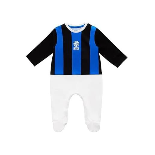 Inter jump suit, tutina neonato, righe nerazzurre e logo unisex-bimbi 0-24, 24 mesi