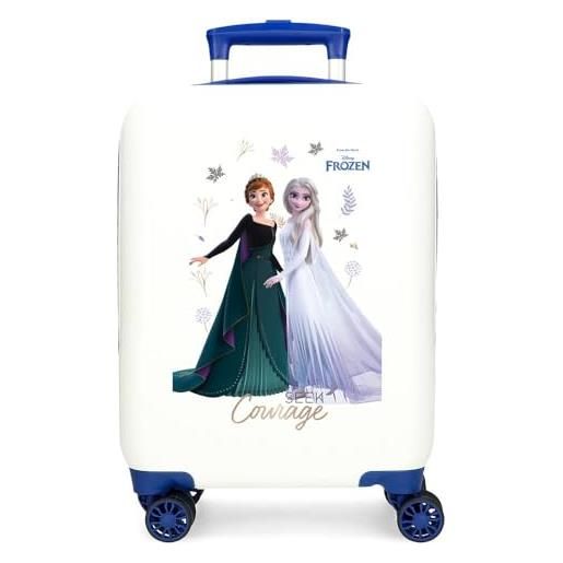 Disney joumma Disney frozen seek courage valigia da cabina bianca 33 x 50 x 20 cm rigida abs chiusura a combinazione laterale 28,4 l 2 kg 4 ruote doppie bagaglio a mano, bianco, valigia cabina