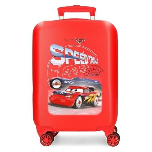 Disney joumma Disney cars speed trials valigia da cabina rossa 33 x 50 x 20 cm rigida abs chiusura a combinazione laterale 28,4 l 2 kg 4 ruote doppie bagaglio a mano, rosso, valigia cabina