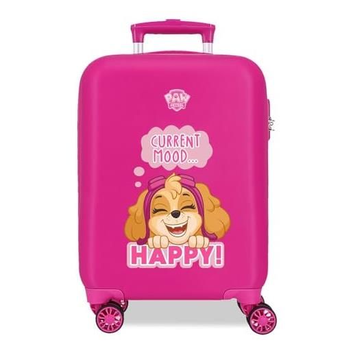 La Patrulla Canina paw patrol playful - valigia da cabina rosa 33 x 50 x 20 cm, rigida abs, chiusura a combinazione laterale, 28,4 l, 2 kg, 4 ruote doppie bagaglio a mano, rosa, valigia cabina