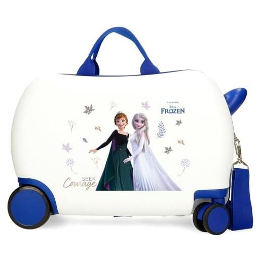 Disney joumma Disney frozen seek courage valigia per bambini bianco 45 x 31 x 20 cm rigida abs 24,6 l 1,8 kg 4 ruote bagagli mano, bianco, valigia per bambini