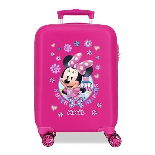 Disney joumma minnie helpers valigia da cabina rosa 33 x 50 x 20 cm rigida abs chiusura a combinazione laterale 28,4 l 2 kg 4 ruote doppie bagaglio a mano, rosa, valigia cabina