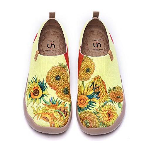 UIN scarpe ginnastica scarpe sunflower espadrillas a maglia per donna casual slip on mocassini sneakers basse colorate in tela dipinta a mano 38