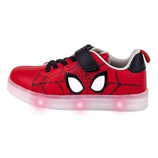 Hasbro spiderman, scarpe da ginnastica unisex-bambini, rosso, 30 eu