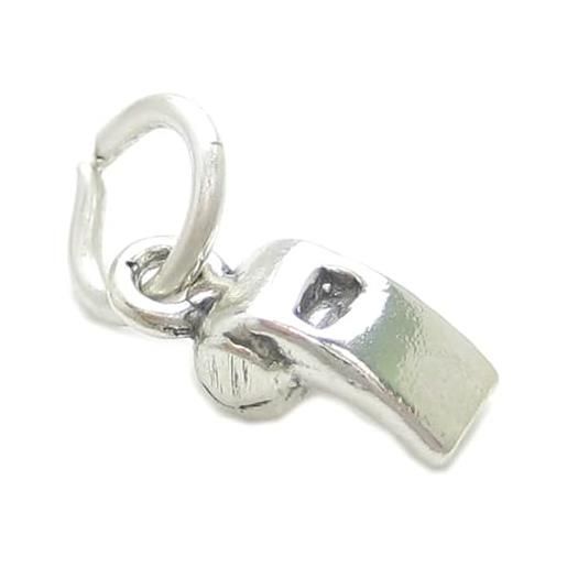 Maldon Jewellery ciondolo in argento sterling con fischietto piccolo arbitro. 925 ciondoli calcio calcio