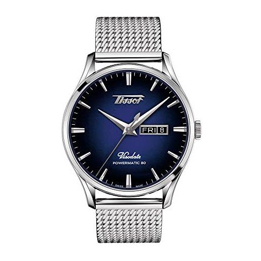 Tissot orologio heritage visodate powermatic 80 42mm blu automatico acciaio t118.430.11.041.00