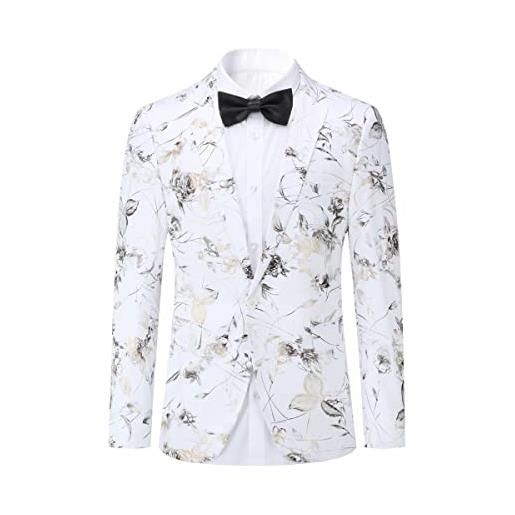YOUTHUP blazer floreale per uomo slim fit elegante giacca da abito moda stampe vestito giacche