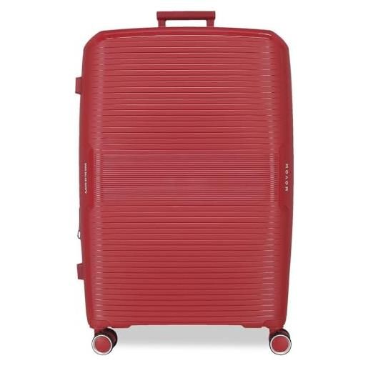 Movom inari valigia grande rosso 54 x 78 x 32 cm rigida polipropilene chiusura tsa 113l 4,58 kg 4 ruote doppie, rosso, valigia grande
